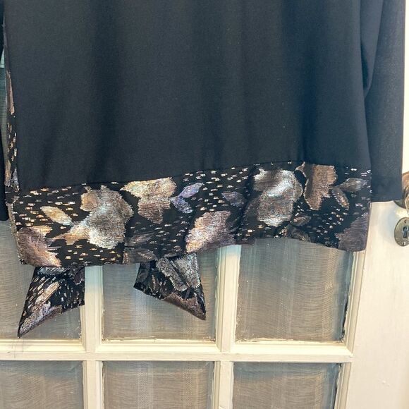 Vintage Metallic Silver and Gold Floral Bow Blouse - Picture 8 of 14